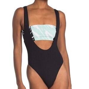 The Bikini Lab Suspender One Piece Swim Black Sexy Size XS